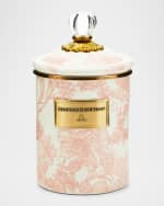 Image 1 of 4: MacKenzie-Childs Rosy English Garden Medium Canister
