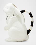 Image 1 of 4: MacKenzie-Childs White Rabbit Ceramic Pitcher