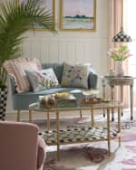Image 3 of 3: MacKenzie-Childs Floral and Bee Throw Pillow