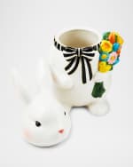 Image 2 of 3: MacKenzie-Childs Calico Bunny Cookie Jar