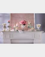 Image 3 of 3: MacKenzie-Childs Rosy Meadow Pillar Candle Holders, Set of 3