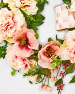 Image 2 of 5: MacKenzie-Childs Rosy Check Rose 24" Wreath