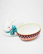 Image 2 of 3: MacKenzie-Childs Calico Oval Lidded Bunny Dish