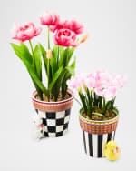 Image 2 of 2: MacKenzie-Childs Calico Potted Crocus with Chick