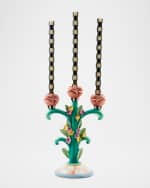 Image 2 of 4: MacKenzie-Childs Rosy Meadow Candelabra
