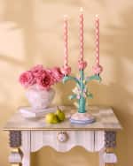 Image 3 of 4: MacKenzie-Childs Rosy Meadow Candelabra