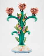 Image 1 of 4: MacKenzie-Childs Rosy Meadow Candelabra