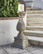 Image 1 of 2: Neiman Marcus 36" Cast Stone Floor Candlestick