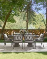 Image 2 of 2: Neiman Marcus Camille Double Pedestal Outdoor Dining Table