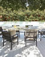 Image 2 of 2: Neiman Marcus Reeded Double Pedestal Outdoor Dining Table