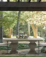 Image 1 of 2: Neiman Marcus Double Pedestal Outdoor Dining Table