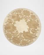 Image 2 of 2: Nomi K Floral Embroidered Vegan Leather Placemat, 22" Round
