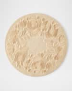 Image 1 of 2: Nomi K Floral Embroidered Vegan Leather Placemat, 22" Round