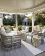 Image 2 of 3: Neiman Marcus Ruffle Outdoor Bench