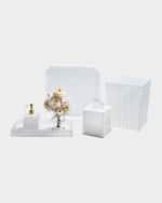Image 4 of 5: Kim Seybert Reed Tissue Box, White