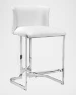 Image 2 of 6: Interlude Home Banks 26" Vegan Leather Counter Stool