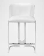 Image 3 of 6: Interlude Home Banks 26" Vegan Leather Counter Stool