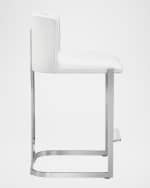 Image 4 of 6: Interlude Home Banks 26" Vegan Leather Counter Stool