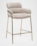 Image 2 of 4: Interlude Home Marino 27" Chenille Counter Stool
