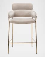 Image 3 of 4: Interlude Home Marino 27" Chenille Counter Stool
