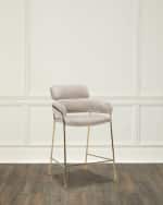 Image 1 of 4: Interlude Home Marino 27" Chenille Counter Stool