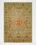 Image 1 of 2: Damask On Blue Hand-Knotted Rug, 12' x 15'