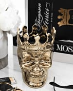 Image 3 of 4: Thompson Ferrier Golden Bonaparte Skull Candle, 23.3 oz. - Wood Charmel Scent