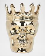 Image 1 of 4: Thompson Ferrier Golden Bonaparte Skull Candle, 23.3 oz. - Wood Charmel Scent