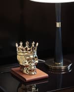Image 4 of 4: Thompson Ferrier Golden Bonaparte Skull Candle, 23.3 oz. - Wood Charmel Scent