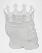 Image 3 of 6: Thompson Ferrier White Louise Skull Candle, 23.3 oz. - Rose de Vents Scent