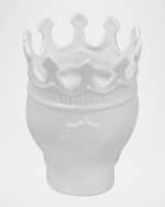 Image 4 of 6: Thompson Ferrier White Louise Skull Candle, 23.3 oz. - Rose de Vents Scent