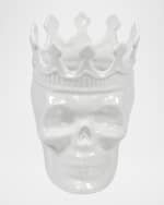 Image 1 of 6: Thompson Ferrier White Louise Skull Candle, 23.3 oz. - Rose de Vents Scent