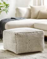 Image 2 of 4: Surya Tunisia Hand-Knotted Pouf