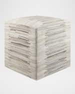Image 1 of 4: Surya Zander Hair on Hide Pouf