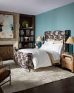 Image 2 of 8: Massoud Kingston Wingback King Bed