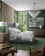 Image 2 of 6: Massoud Harper Wingback Queen Bed
