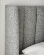 Image 5 of 6: Massoud Harper Wingback Queen Bed