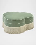Image 2 of 2: Massoud Leona Fringed Ottoman