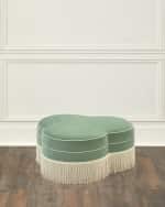 Image 1 of 2: Massoud Leona Fringed Ottoman