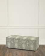 Image 1 of 2: Massoud Darana Embossed Leather Bench, 48"
