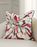 Image 2 of 4: Christian Lacroix Flowered Decorative Pillow, 22" Square