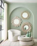 Image 2 of 5: Neiman Marcus Ginkgo Coco Shell Mirror