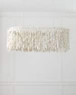 Image 1 of 5: Neiman Marcus Linear Cocoa Petal 44.5" 3-Light Chandelier