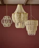 Image 2 of 7: Neiman Marcus Scroll Shell 5-Light Chandelier - 25"