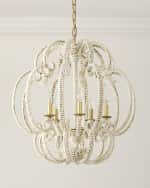 Image 3 of 6: Neiman Marcus Scroll Shell 5-Light Chandelier - 25"