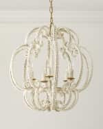 Image 1 of 6: Neiman Marcus Scroll Shell 5-Light Chandelier - 25"