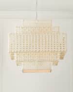 Image 3 of 6: Neiman Marcus Wicker 28.5" 2-Light Chandelier