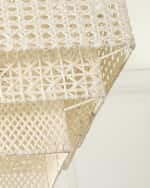 Image 4 of 6: Neiman Marcus Wicker 28.5" 2-Light Chandelier