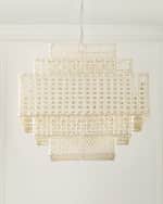Image 1 of 6: Neiman Marcus Wicker 28.5" 2-Light Chandelier