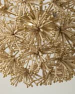 Image 4 of 6: Neiman Marcus Beaded Flower Burst 28.5" 3-Light Chandelier